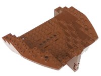 LEGO onderdeel Boat, Hull Large Stern 14 x 16 x 5 1/3 with Brown Top (2558 / 2559) 2558c03