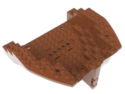 LEGO onderdeel Boat, Hull Large Stern 14 x 16 x 5 1/3 with Brown Top (2558 / 2559) (2558c03)