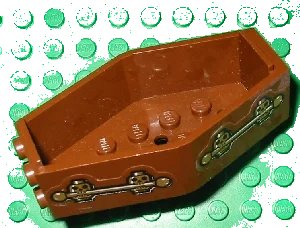 LEGO onderdeel Container, Coffin Base with Skulls Pattern (Stickers) - Set 1381 (30163pb01)