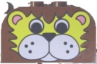 LEGO onderdeel Slope, Curved 4 x 2 x 2 Double with 4 Studs with Lion Face Pattern 4744px6