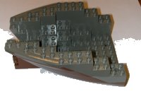 LEGO onderdeel Boat, Hull Small Stern 14 x 12 x 5 1/3 with Dark Gray Top (6052 / 6053) 6052c05