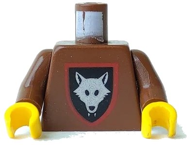 LEGO onderdeel Torso Castle Wolfpack Pattern / Brown Arms / Yellow Hands (973p44c01)