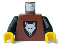 LEGO onderdeel Torso Castle Wolfpack Pattern / Black Arms / Yellow Hands 973p44c02