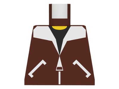LEGO part Torso Bomber Jacket and Black T-Shirt Pattern (973p70)