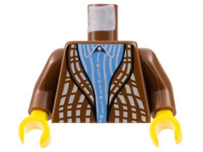 LEGO onderdeel Torso Harry Potter Cardigan Sweater over Blue Striped Shirt Pattern / Brown Arms / Yellow Hands (973pb0011c01)