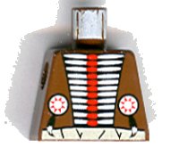 LEGO onderdeel Torso Western Indians Red and White Armor and White Belt Pattern 973px107