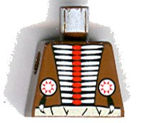 LEGO part Torso Western Indians Red and White Armor and White Belt Pattern (973px107)