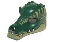 LEGO onderdeel Minifigure, Headgear Mask Crocodile with Teeth, Earrings and Olive Green Stripes Pattern 12551pb02