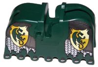 LEGO onderdeel Horse Barding, Ruffled Edge with Kingdoms Dragon Shield and Armor Pattern 2490pb10