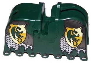 LEGO onderdeel Horse Barding, Ruffled Edge with Kingdoms Dragon Shield and Armor Pattern (2490pb10)