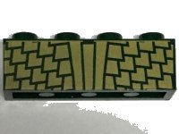 LEGO part Brick 1 x 4 with Gold Scales Pattern 3010pb221