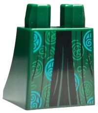 LEGO onderdeel Lower Body, Skirt with Green and Medium Green Circles and Black Dress Pattern 36036pb023
