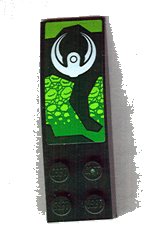 LEGO onderdeel Slope, Curved 6 x 2 with White Rounded Symbol Pattern (Sticker) - Set 8114 (44126pb012)