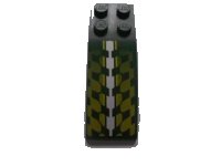 LEGO onderdeel Slope, Curved 6 x 2 with White and Lime Checkered Pattern (Sticker) - Set 8138 44126pb016