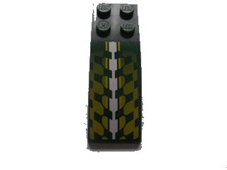 LEGO onderdeel Slope, Curved 6 x 2 with White and Lime Checkered Pattern (Sticker) - Set 8138 (44126pb016)