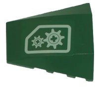 LEGO part Wedge 4 x 4 Triple Curved No Studs with White Gears Pattern (Sticker) - Set 8100 47753pb013