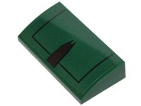 LEGO part Slope, Curved 2 x 4 x 2/3 with Bottom Tubes with Black Lines and Dark Brown Wedge Pattern (Sticker) - Set 75248 88930pb107
