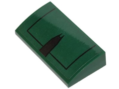 LEGO onderdeel Slope, Curved 2 x 4 x 2/3 with Bottom Tubes with Black Lines and Dark Brown Wedge Pattern (Sticker) - Set 75248 (88930pb107)