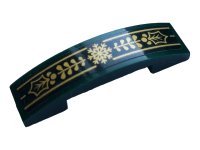 LEGO part Slope, Curved 4 x 1 x 2/3 Double with Gold Stripes, Snowflake and Leaves Pattern (Sticker) - Set 40410 93273pb139