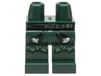 LEGO onderdeel Hips and Legs with Black and Silver Sash and Green Knotted Knee Straps Pattern 970c00pb0426