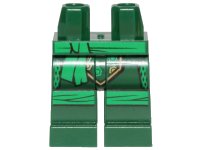 LEGO part Hips and Legs with Green Sash and Knee Wrappings Pattern 970c00pb1154