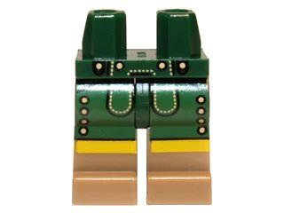 LEGO onderdeel Hips and Dark Tan Legs with Lederhosen Pattern (970c69pb05)
