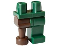LEGO onderdeel Hips and 1 Dark Green Left Leg, 1 Dark Brown Pirate Peg Leg 970d33