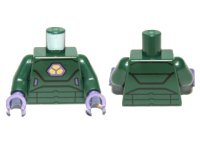 LEGO part Torso Armor with Lex Luthor Warsuit with Yellow and Dark Purple Hexagon Logo Pattern / Dark Green Arms / Dark Purple Hands 973pb1154c01