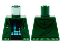 LEGO part Torso Hoodie with Bright Green Drawstrings and Waistband over Black Shirt with Equalizer Bars Pattern 973pb3780