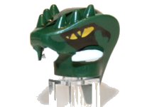 LEGO part Minifigure, Head, Modified Snake with Horns and Black Scales Pattern (Lizaru) 98146pb01