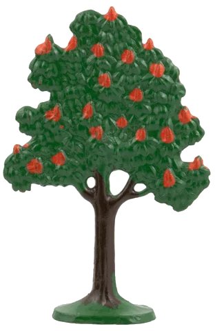 LEGO onderdeel Plant, Tree Flat Fruit Painted with Painted Apples with solid base (FTFruitA)
