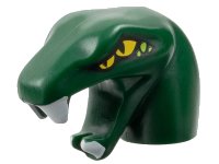 LEGO onderdeel Minifigure, Head, Modified Snake Short Neck with Open Mouth with White Fangs and Four Yellow Eyes Pattern bb0662pb03