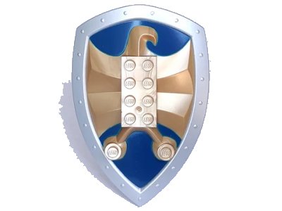 LEGO onderdeel Large Figure Shield, 2 x 4 Brick Relief, Jayko Hawk with Dark Blue and Silver Pattern (50655pb01)