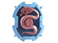 LEGO onderdeel Large Figure Shield, 2 x 2 Brick Relief, Snake with Black and Sand Blue Pattern 54183pb01