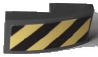 LEGO part Slope, Curved 2 x 1 x 2/3 with Black and Bright Light Yellow Danger Stripes Pattern Side B (Sticker) - Sets 60214 / 60215 11477pb092b
