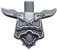 LEGO part Torso, Modified Short with Armor Breastplate with Shoulder Ridges and Silver Decoration Pattern 11692pb03