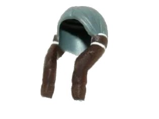 LEGO onderdeel Minifigure, Hair Long Braided with White Ties and Dark Brown Braids (13753pb01)