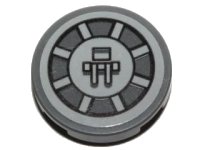 LEGO onderdeel Tile, Round 2 x 2 with Bottom Stud Holder with SW Radial Machinery Pattern (Sticker) - Set 75153 14769pb145