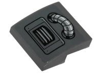 LEGO part Slope, Curved 2 x 2 x 2/3 with Vent Grille and Pipe Pattern (Sticker) - Set 75138 15068pb048