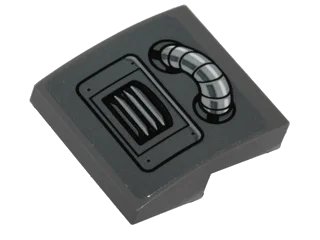 LEGO onderdeel Slope, Curved 2 x 2 x 2/3 with Vent Grille and Pipe Pattern (Sticker) - Set 75138 (15068pb048)