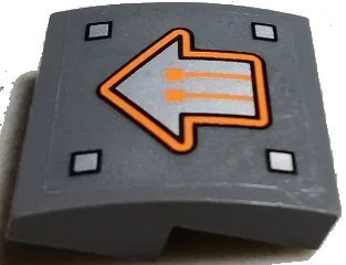 LEGO onderdeel Slope, Curved 2 x 2 x 2/3 with Orange Circuitry in Silver Arrow Pattern (Sticker) - Set 70317 (15068pb126)