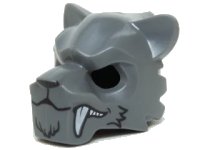 LEGO part Minifigure, Headgear Mask Tiger with White Fangs, Fur and Medium Lavender Sinew Patches Pattern 15083pb03