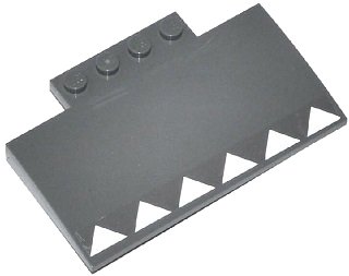 LEGO part Slope, Curved 5 x 8 x 2/3 with 4 Studs with 6 White Triangles Pattern (Sticker) - Set 60047 (15625pb004)