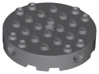 LEGO onderdeel Brick, Round 6 x 6 with 4 Side Pin Holes and Center Hole 18897
