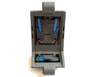 LEGO part Technic, Panel Curved 3 x 5 x 3 with Dark Azure Seat Belts with Bugatti Logo and Cushion Outlines Pattern (Stickers) - Set 42162 (24116pb052)