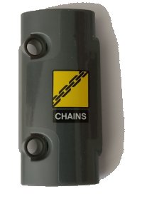 LEGO part Technic, Panneau Courbe 7 x 3 avec 2 Trous d'Axe à travers la Surface du Panneau avec « CHAINS » et Motif Chaîne (Autocollant) - Set 42082 24119pb001