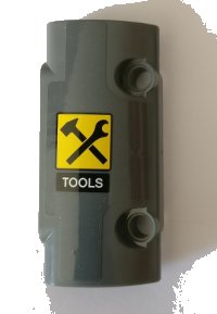 LEGO part Technic, Panel Curved 7 x 3 with 2 Pin Holes through Panel Surface with 'TOOLS' and Tools Pattern (Sticker) - Set 42082 24119pb002