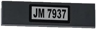 LEGO onderdeel Tile 1 x 4 with 'JM 7937' Pattern (Sticker) - Set 7937 (2431pb0228)