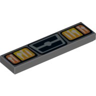 LEGO part Tile 1 x 4 with Headlights and Grille Pattern 2431pb0333