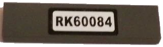 LEGO onderdeel Tile 1 x 4 with 'RK60084' Pattern (Sticker) - Set 60084 (2431pb0372)